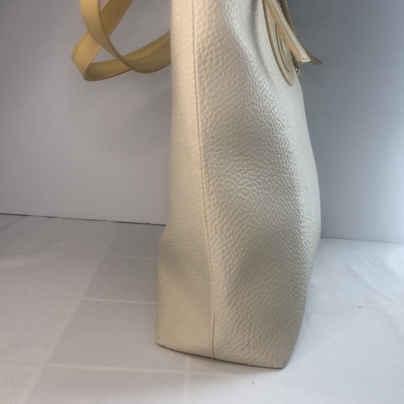 Dooney&Bourke all weather Leather tote and matching wallet EUC Cream&Yellow - Picture 9 of 16